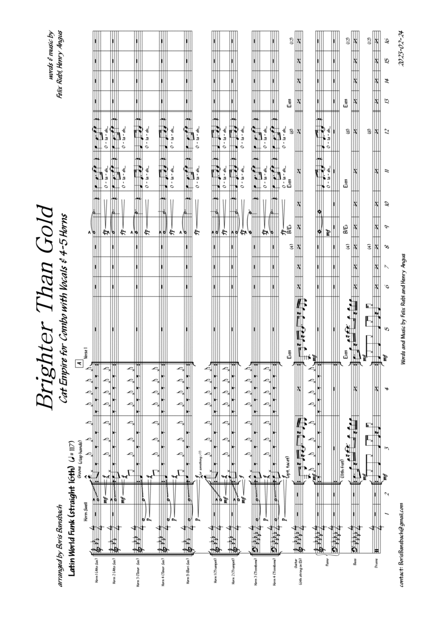 Brighter Than Gold Jazz Ensemble scores gallery preview page 1