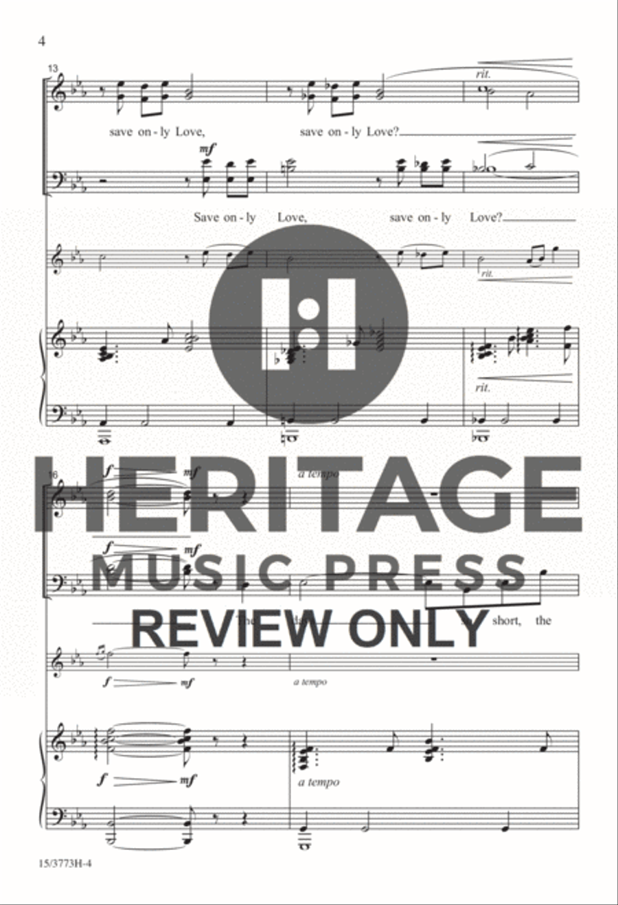 And None but Love 4-Part scores gallery preview page 4