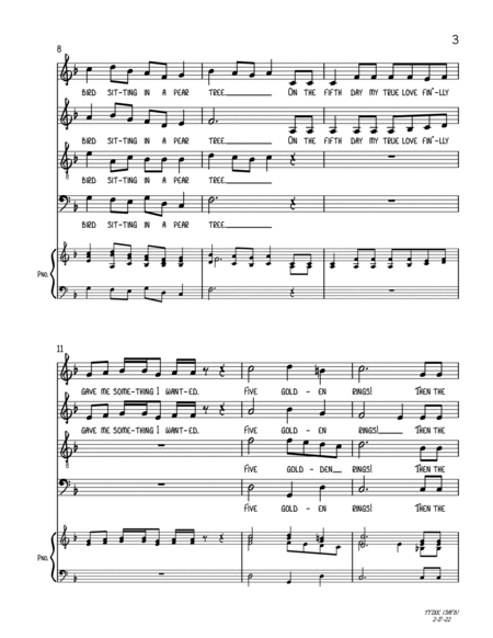 Twelve-ish Days of Christmas (SATB A Cappella) image number null