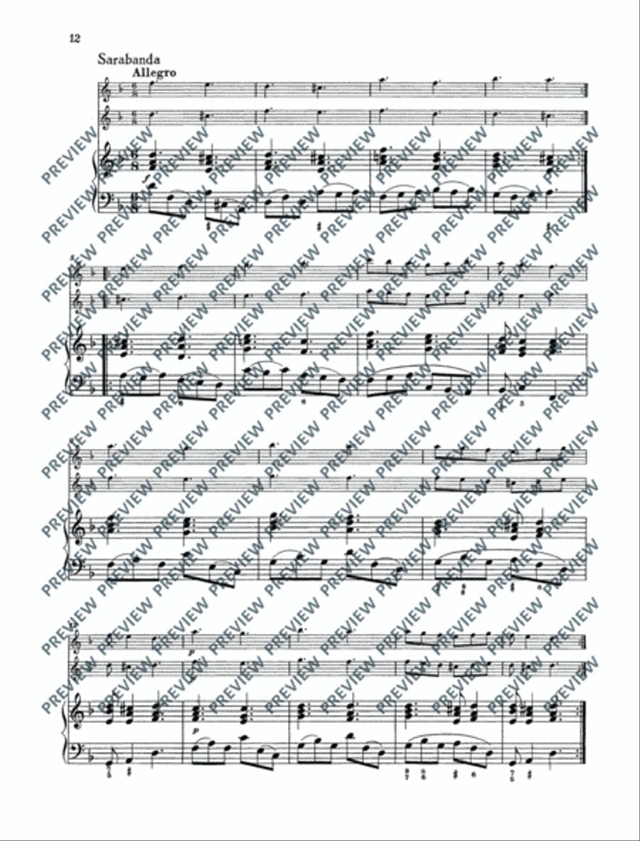 Twelve Chamber Sonatas Cello scores gallery preview page 13