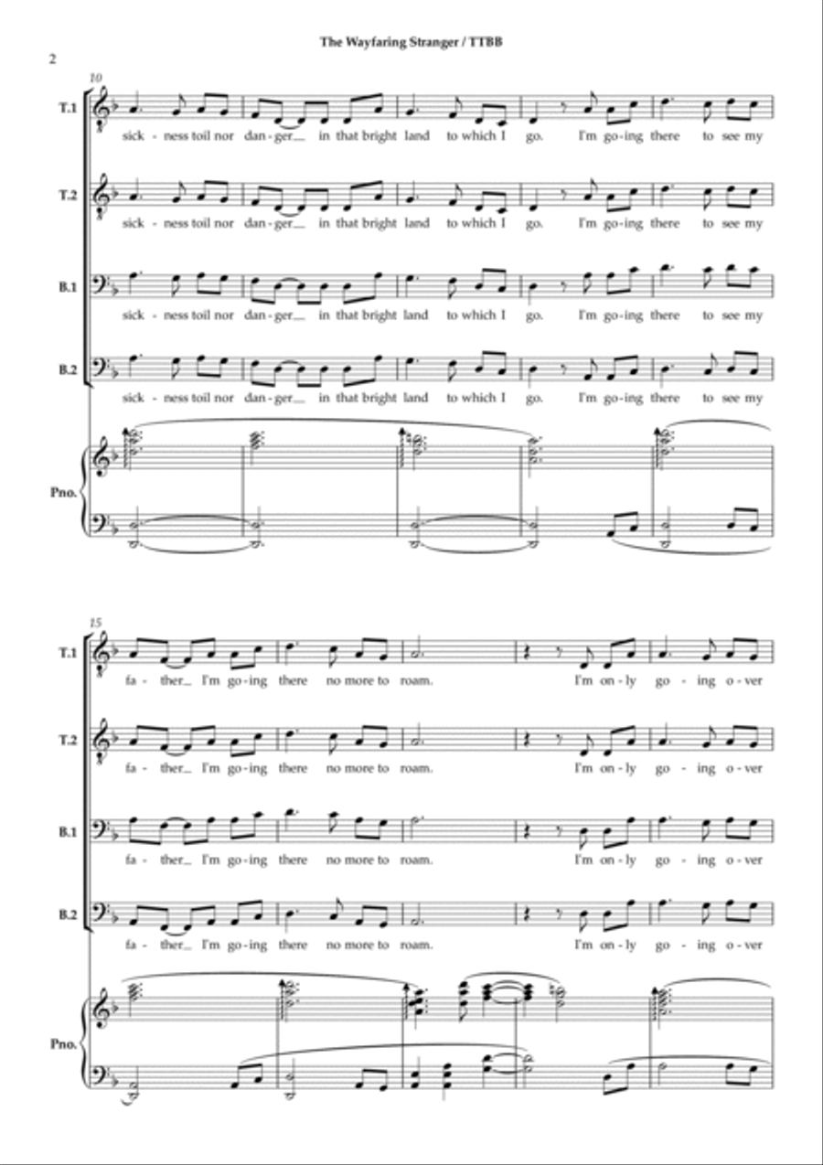 The Wayfaring Stranger (TTBB) TTBB scores gallery preview page 2