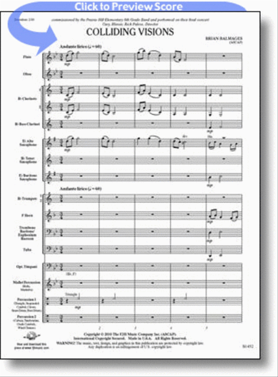 Colliding Visions Concert Band scores gallery preview page 1