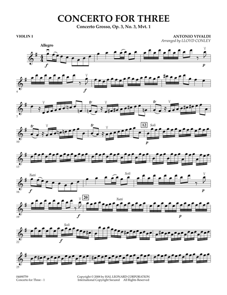 Concerto for Three - Violin 1