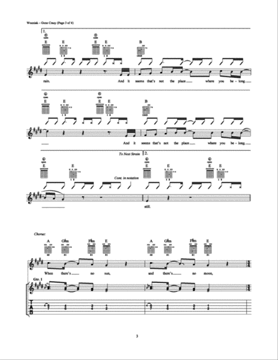 Gone Crazy Electric Guitar scores gallery preview page 3