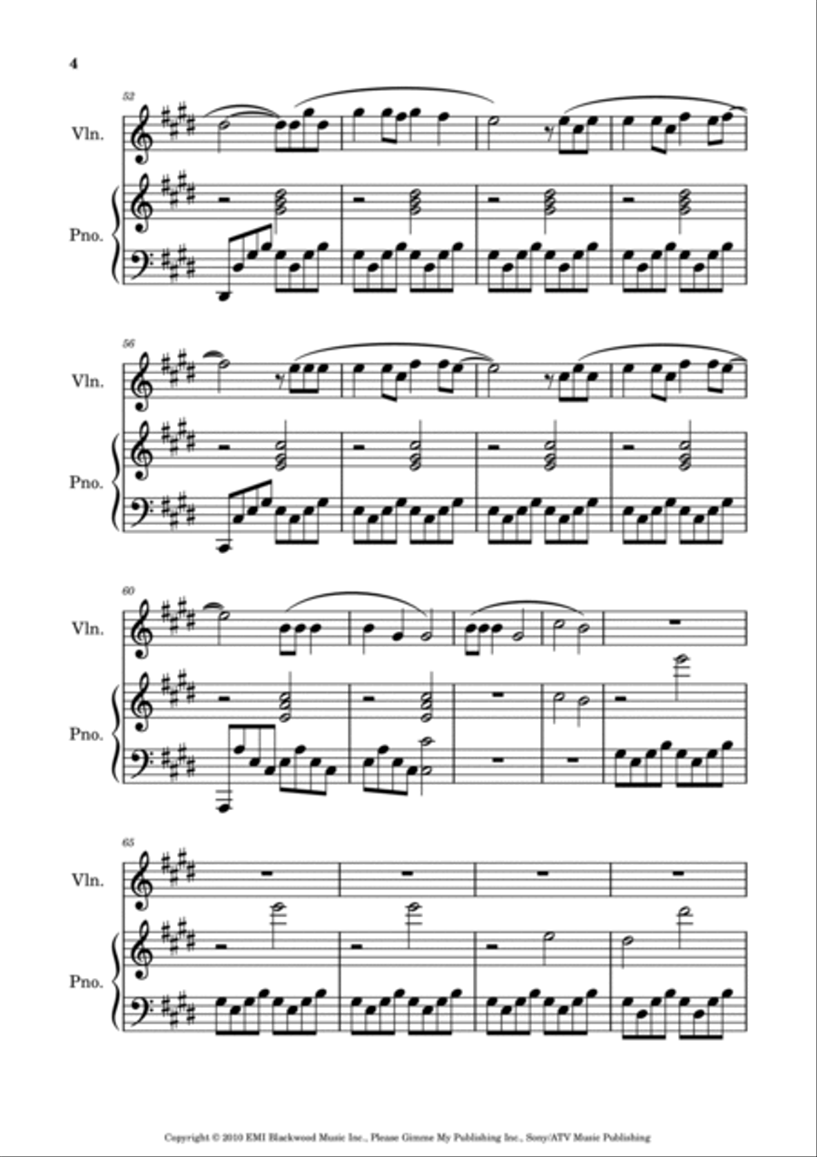 Runaway Violin Solo scores gallery preview page 4