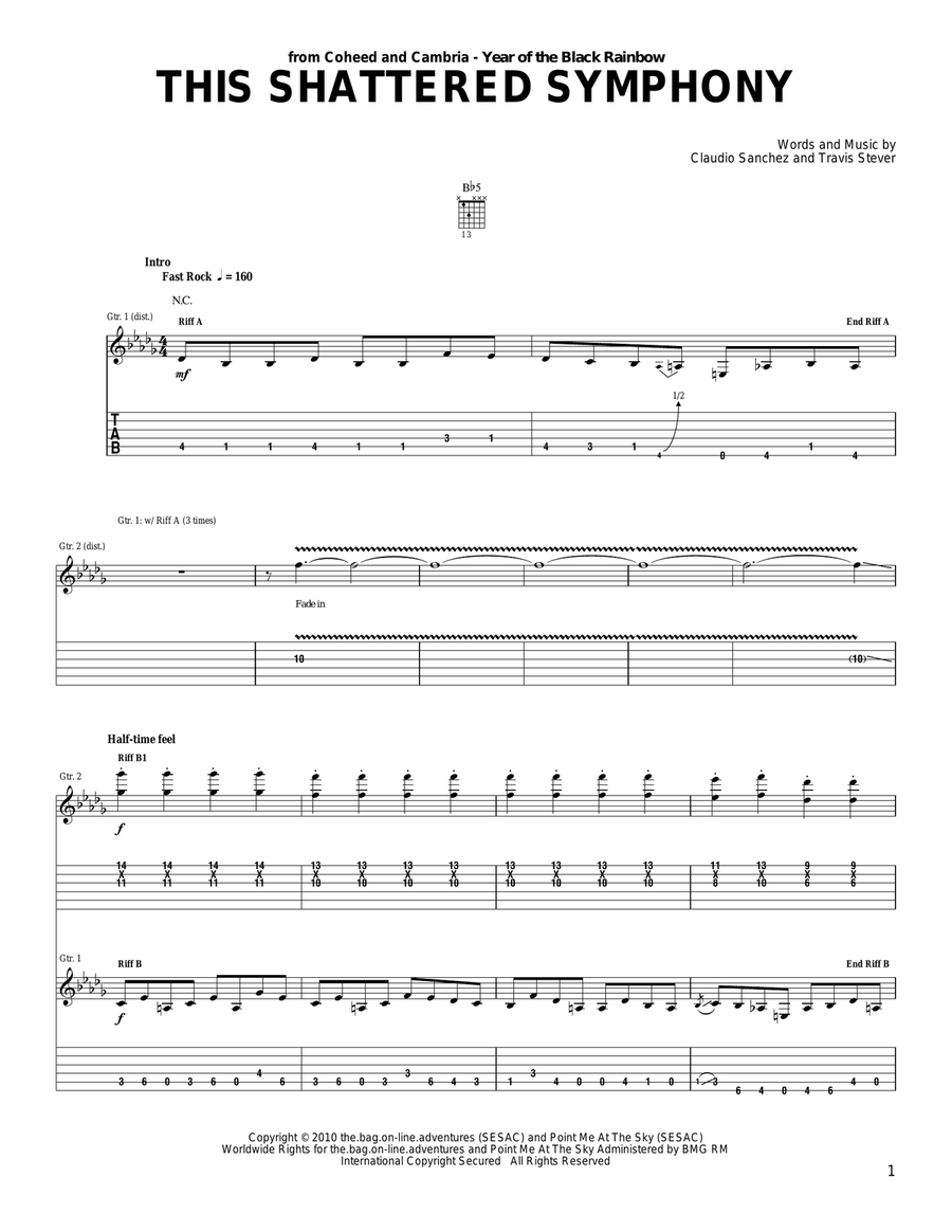 This Shattered Symphony Acoustic Guitar scores gallery preview page 1