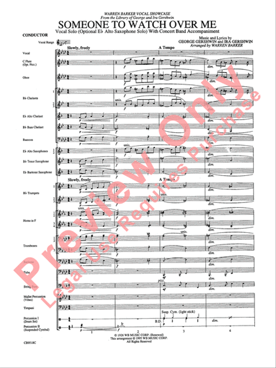 Someone to Watch Over Me Someone to Watch Over Me Concert Band scores gallery preview page 3