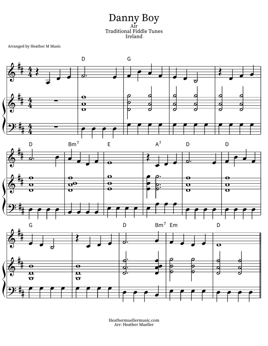 Danny Boy Violin Solo scores gallery preview page 1
