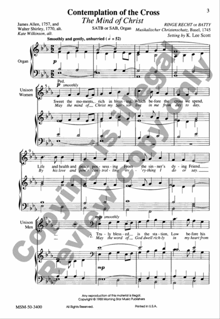 The Mind of Christ (Contemplation of the Cross) (Choral Score) image number null