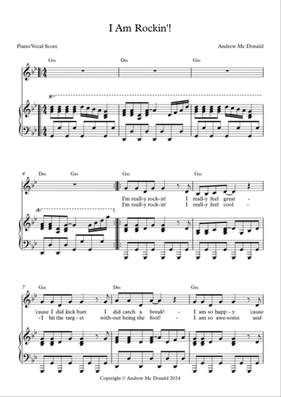 I Am Rockin'! Piano, Vocal, Guitar scores gallery preview page 2