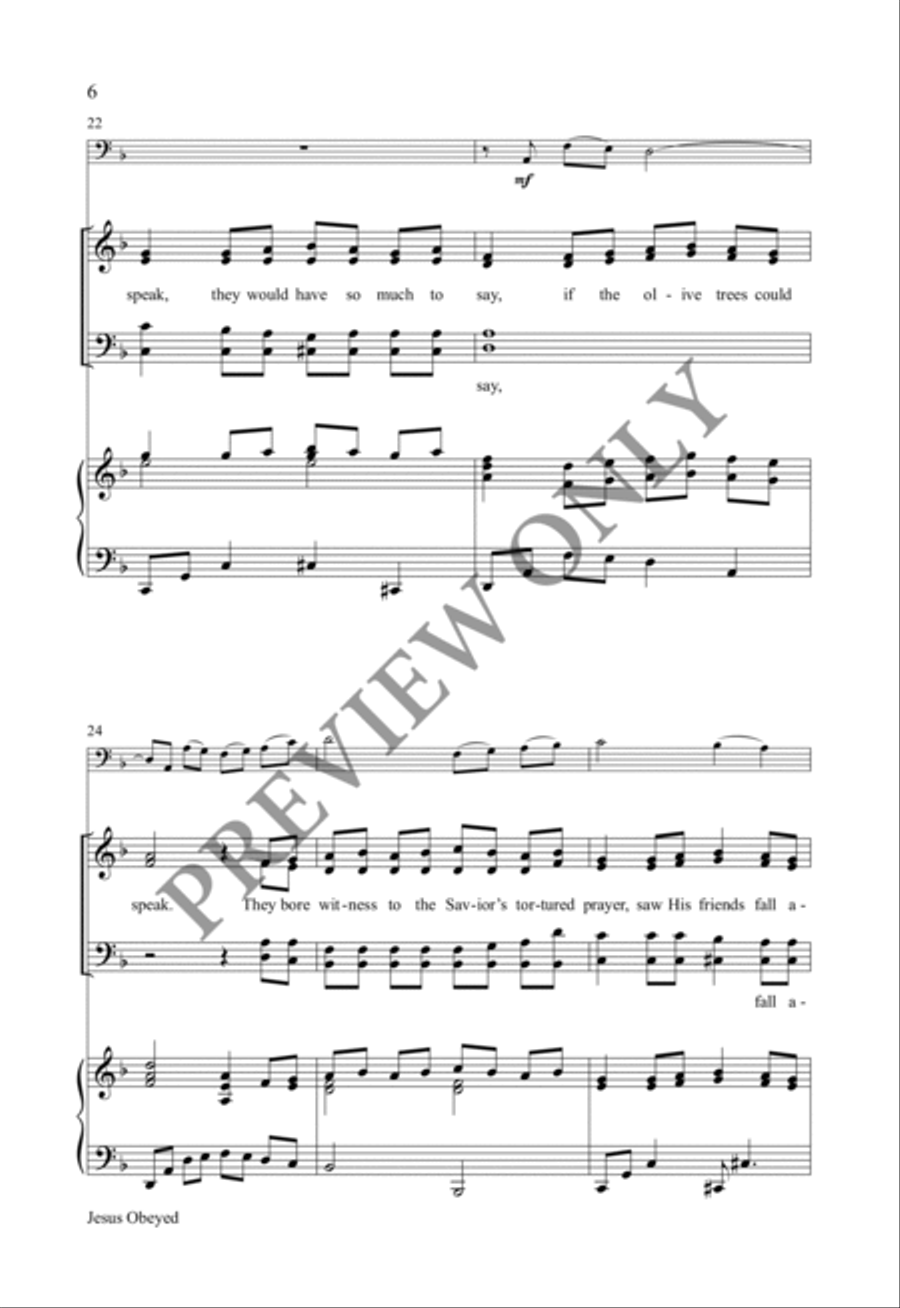 Jesus Obeyed 4-Part scores gallery preview page 5