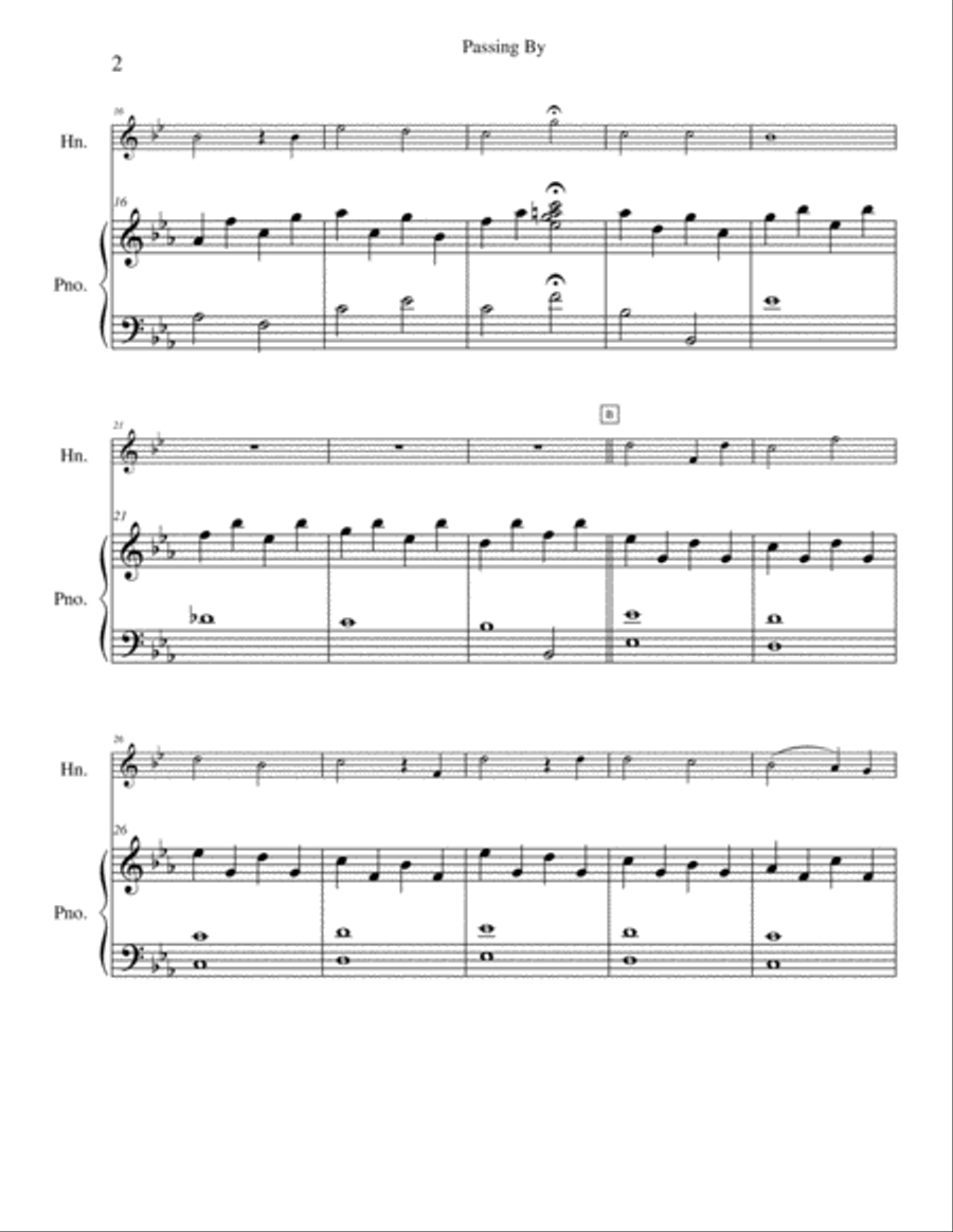 Passing By - high horn Passing By - high horn Horn scores gallery preview page 2