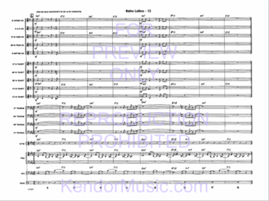 Bistro Latino Jazz Ensemble scores gallery preview page 14