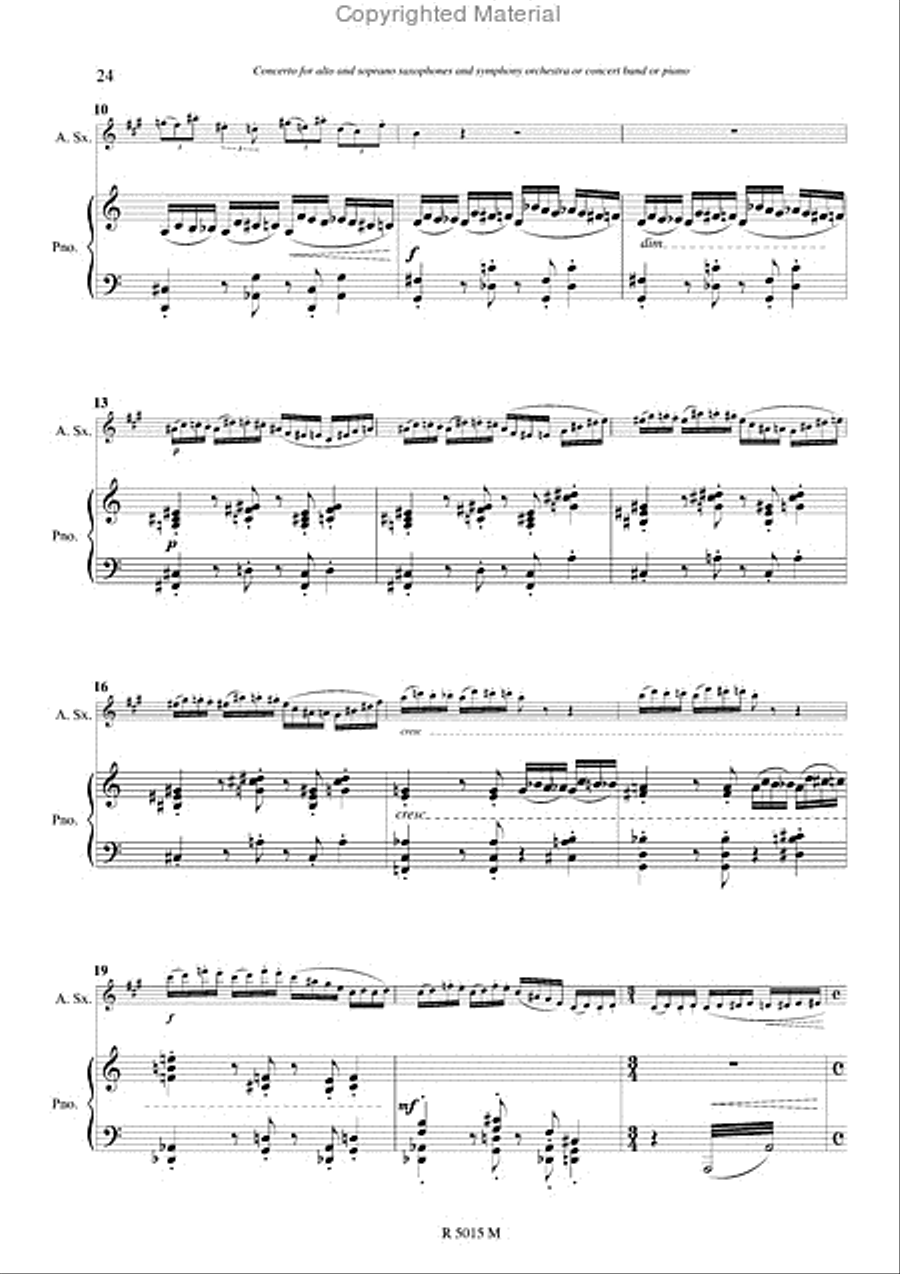 Concerto pour saxophone Piano Accompaniment scores gallery preview page 16
