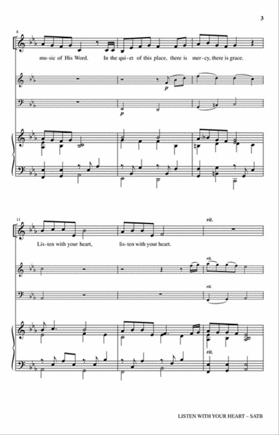 Listen with Your Heart Listen with Your Heart 4-Part scores gallery preview page 3