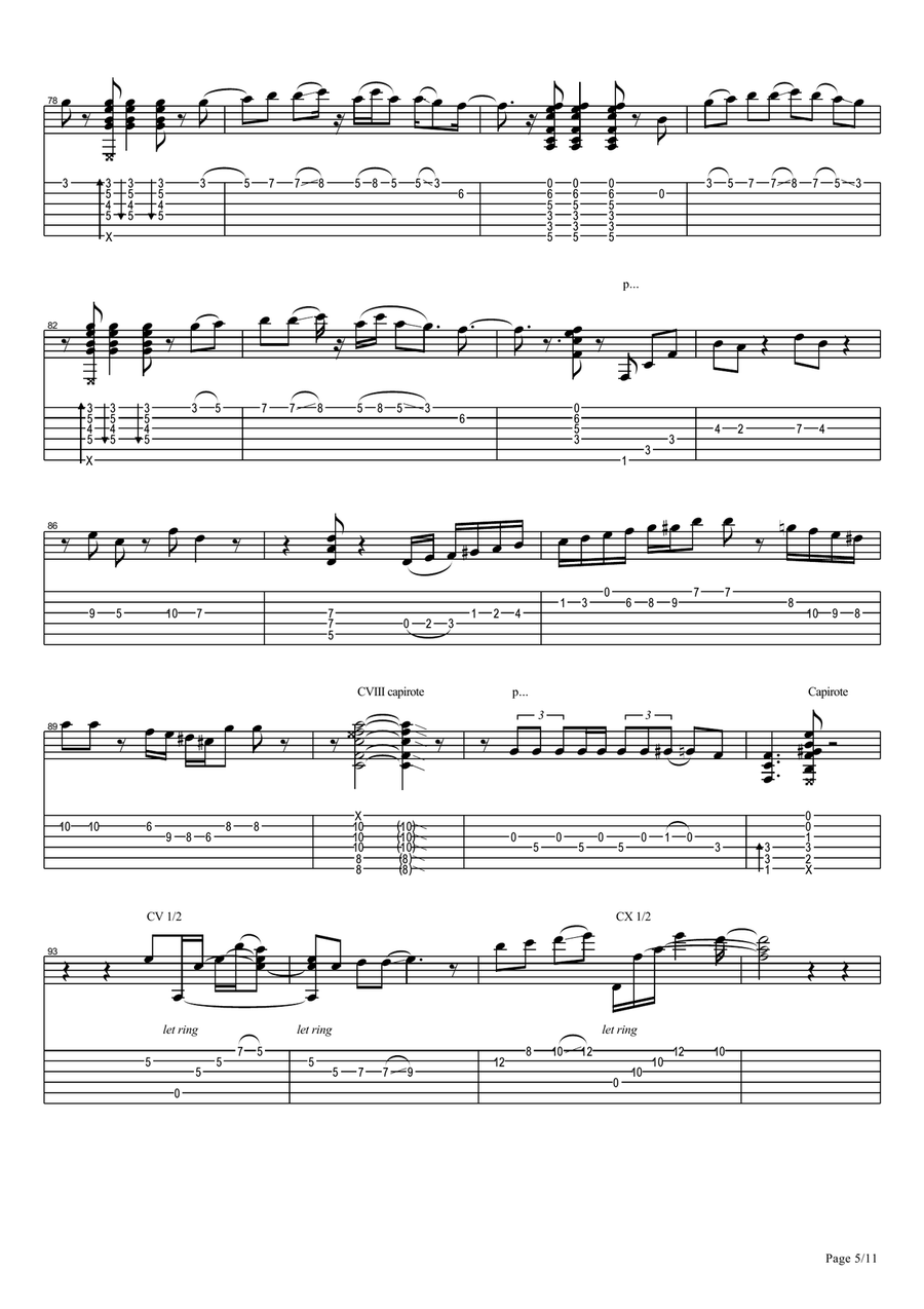 Vicente Amigo - Vivencias Imaginadas - 1 - Limon de Nata Acoustic Guitar scores gallery preview page 5