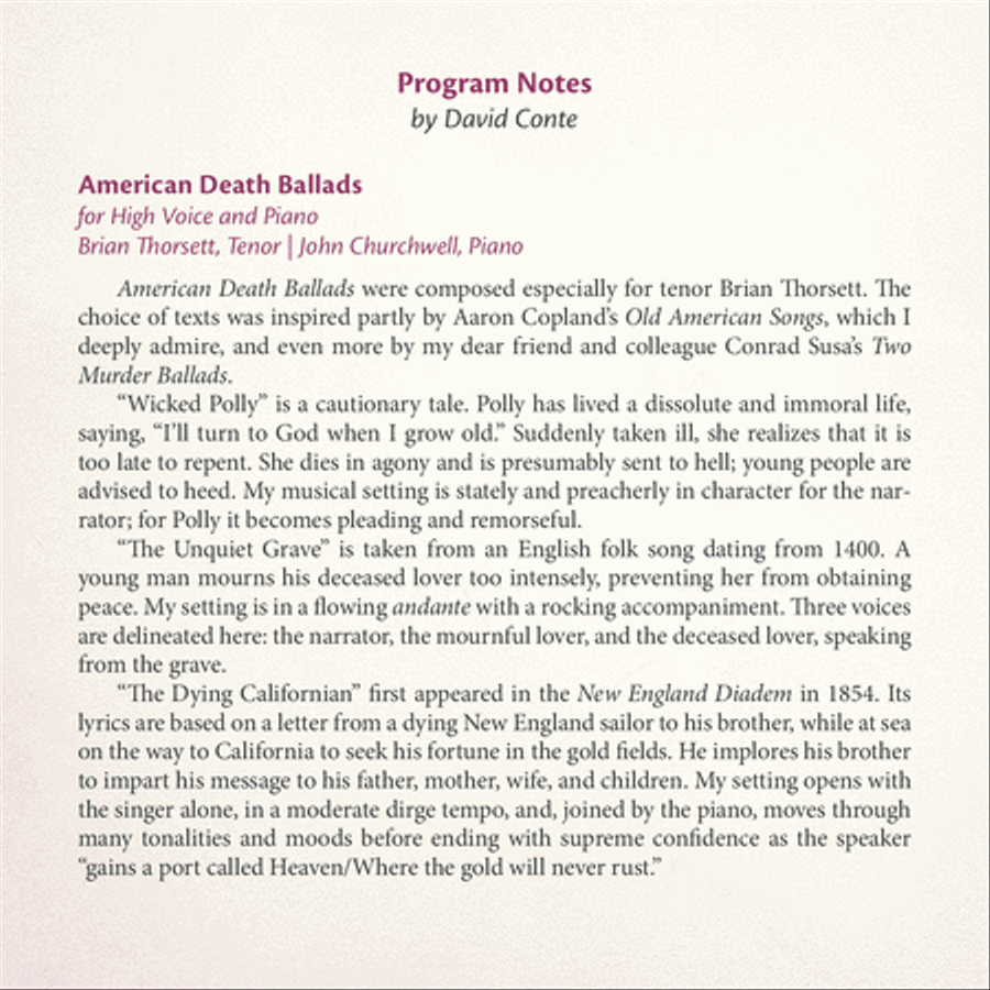 Everyone Sang: Vocal Music of David Conte Voice scores gallery preview page 7