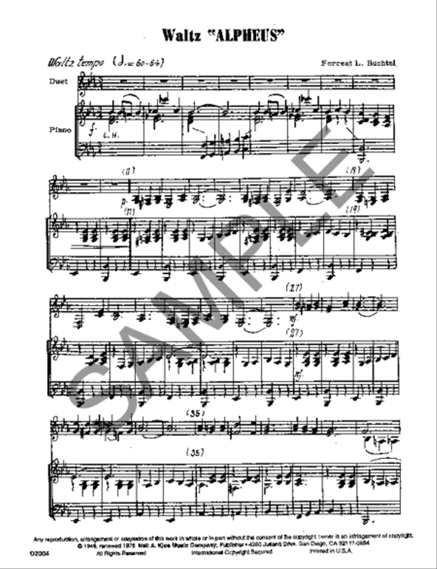 Waltz Alpheus Clarinet Solo scores gallery preview page 2