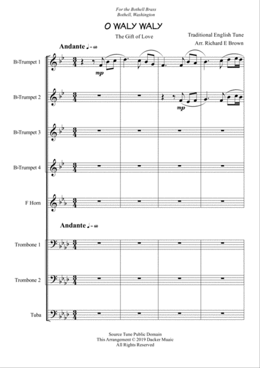 O Waly Waly Brass Ensemble scores gallery preview page 3