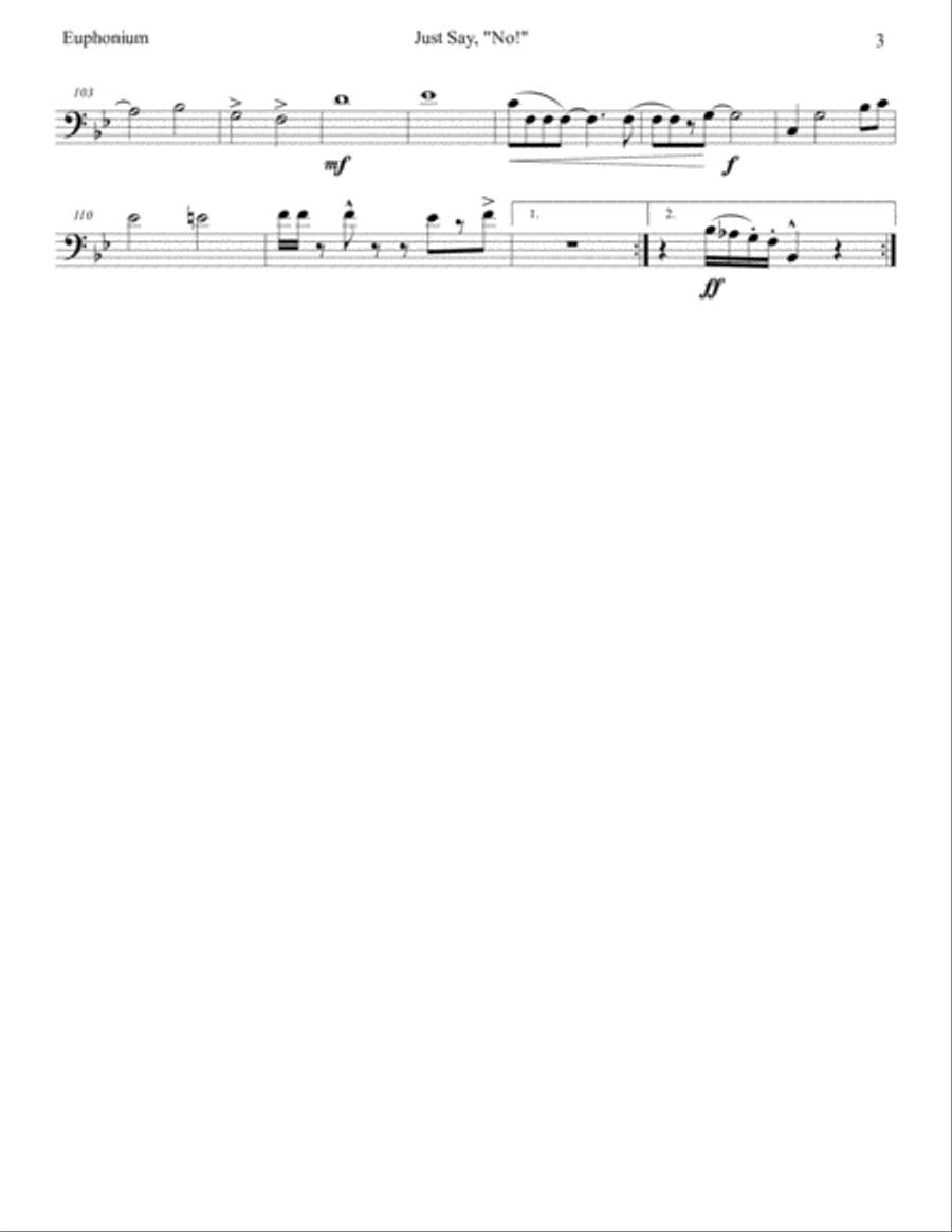Just Say No March Concert Band scores gallery preview page 4