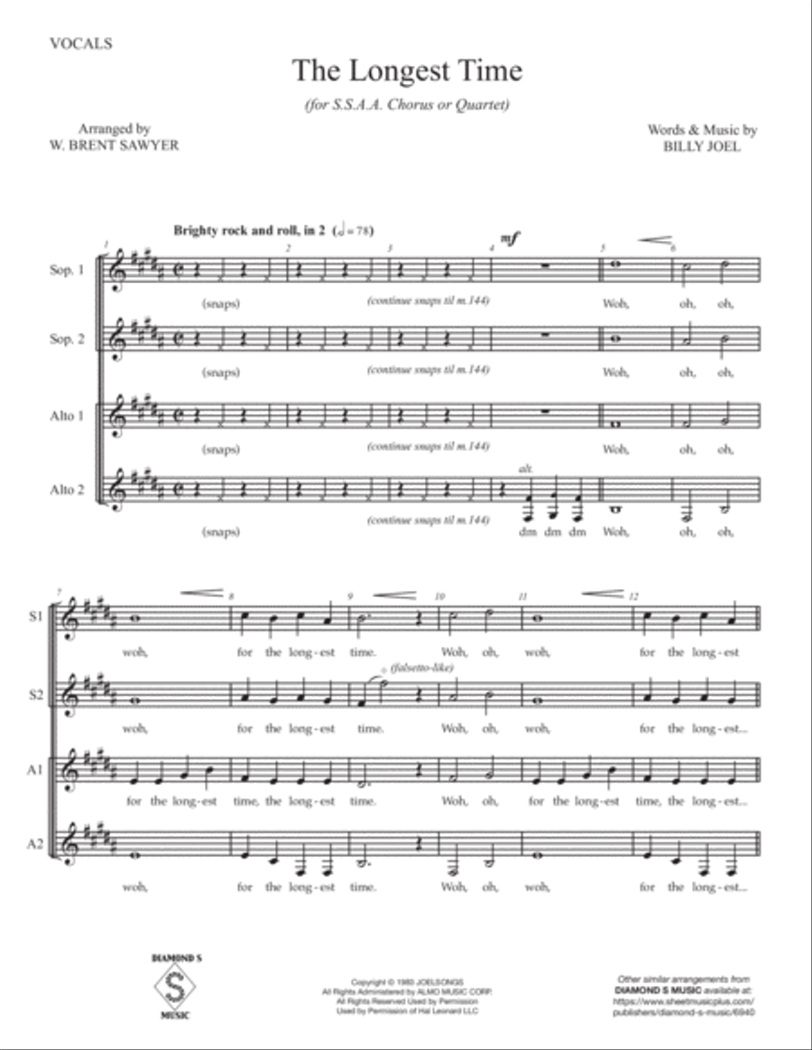 The Longest Time SSAA scores gallery preview page 3