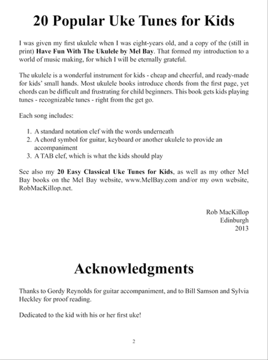 20 Popular Uke Tunes for Kids Ukulele scores gallery preview page 3