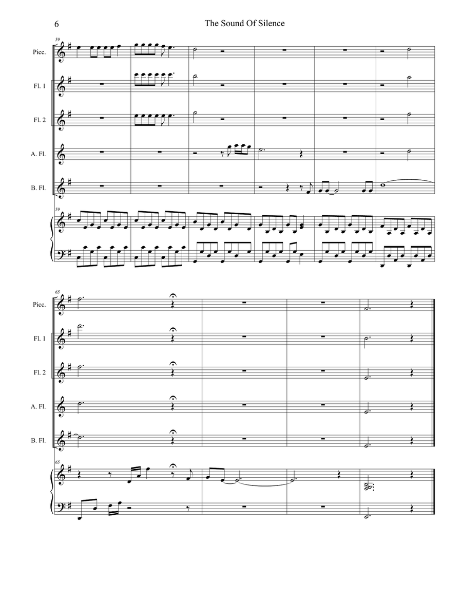 The Sound Of Silence Flute Choir scores gallery preview page 6