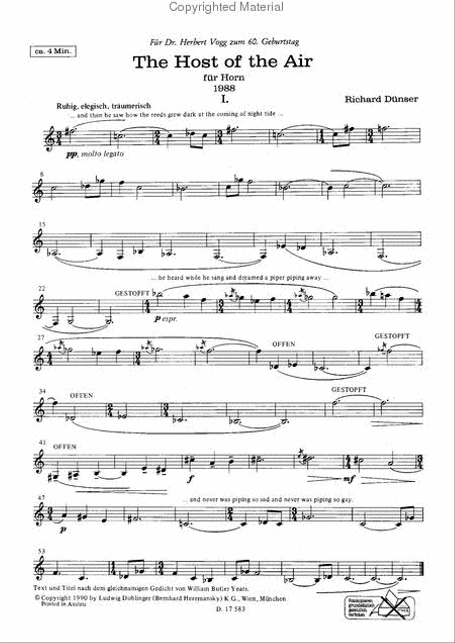The Host of the Air (1988) Horn scores gallery preview page 2