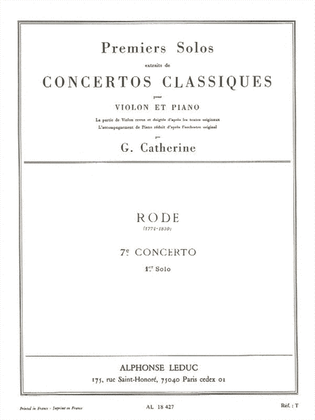 Premier Solos Concertos Classiques - Concerto No. 7, Solo No. 1