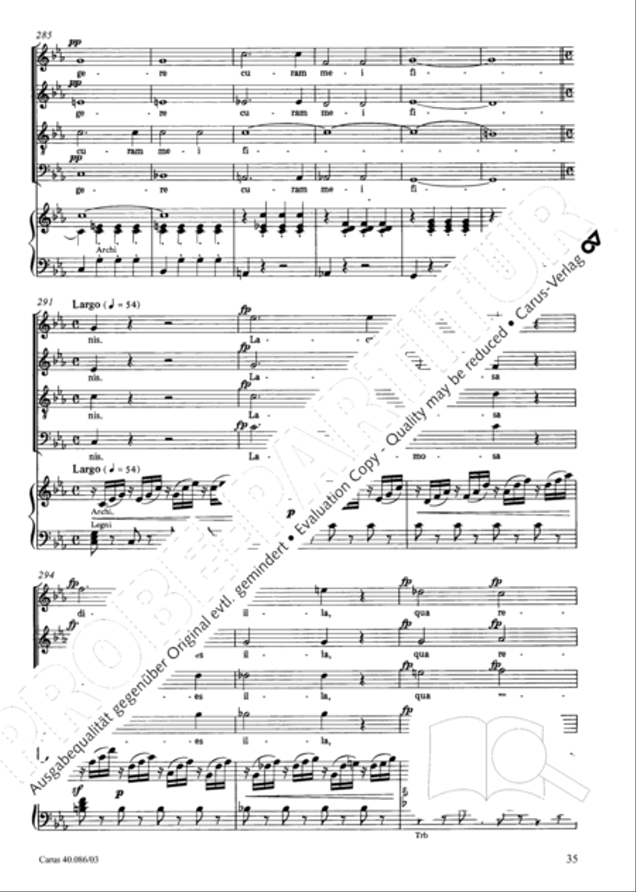 Requiem in C minor 4-Part scores gallery preview page 36