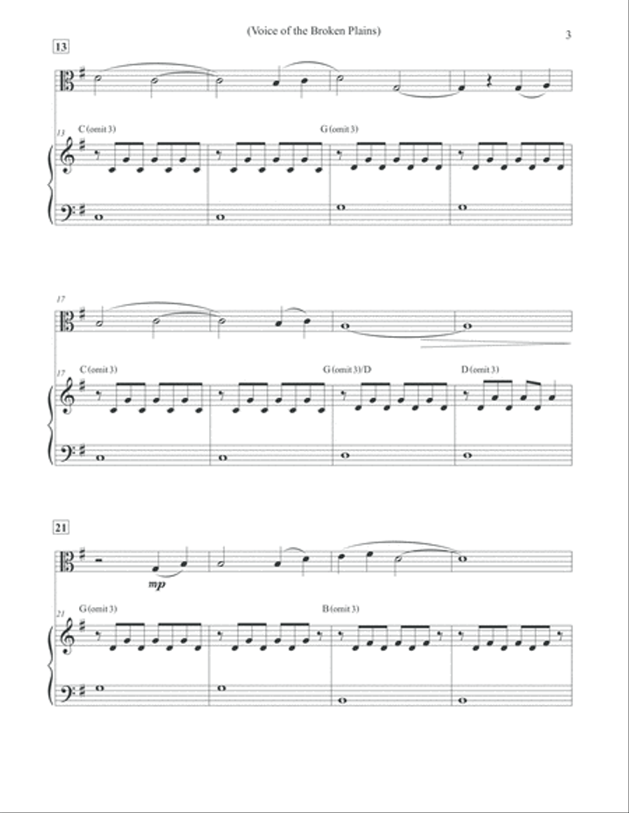 Voice of the Broken Plains - Viola & Piano Voice scores gallery preview page 3