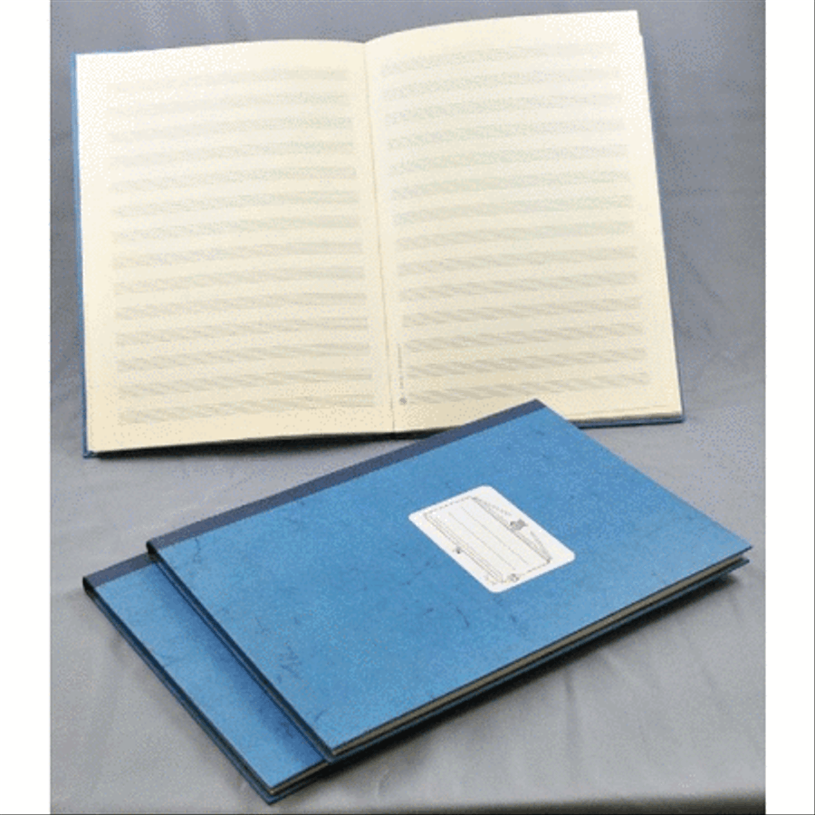 Music manuscript book blue 14 staves Staff Paper scores gallery preview page 1