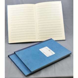 Music manuscript book blue 14 staves