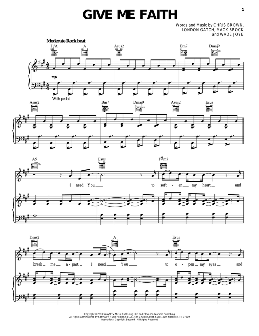 Give Me Faith Guitar scores gallery preview page 1