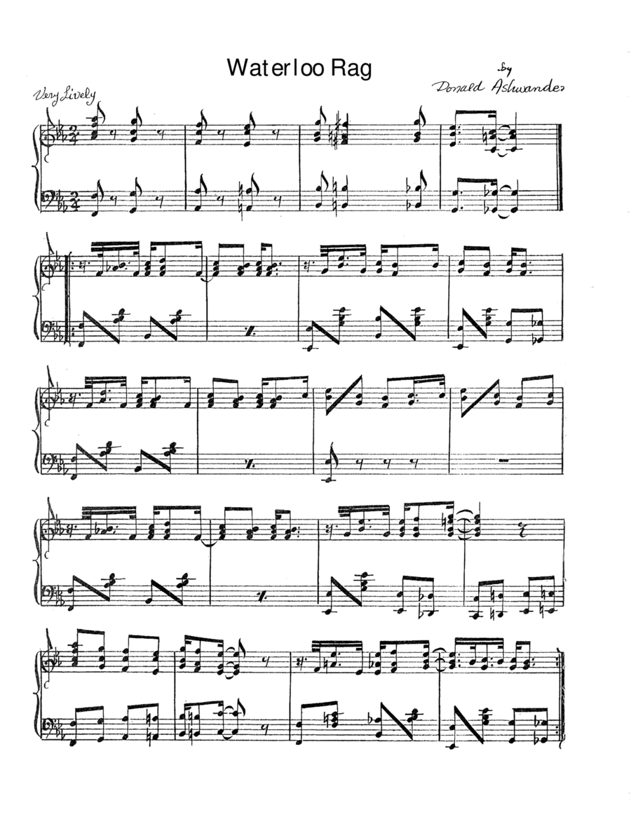 Waterloo Rag Piano Solo scores gallery preview page 1