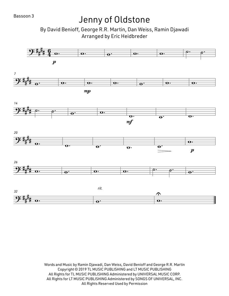 Jenny Of Oldstones Woodwind Quartet scores gallery preview page 3