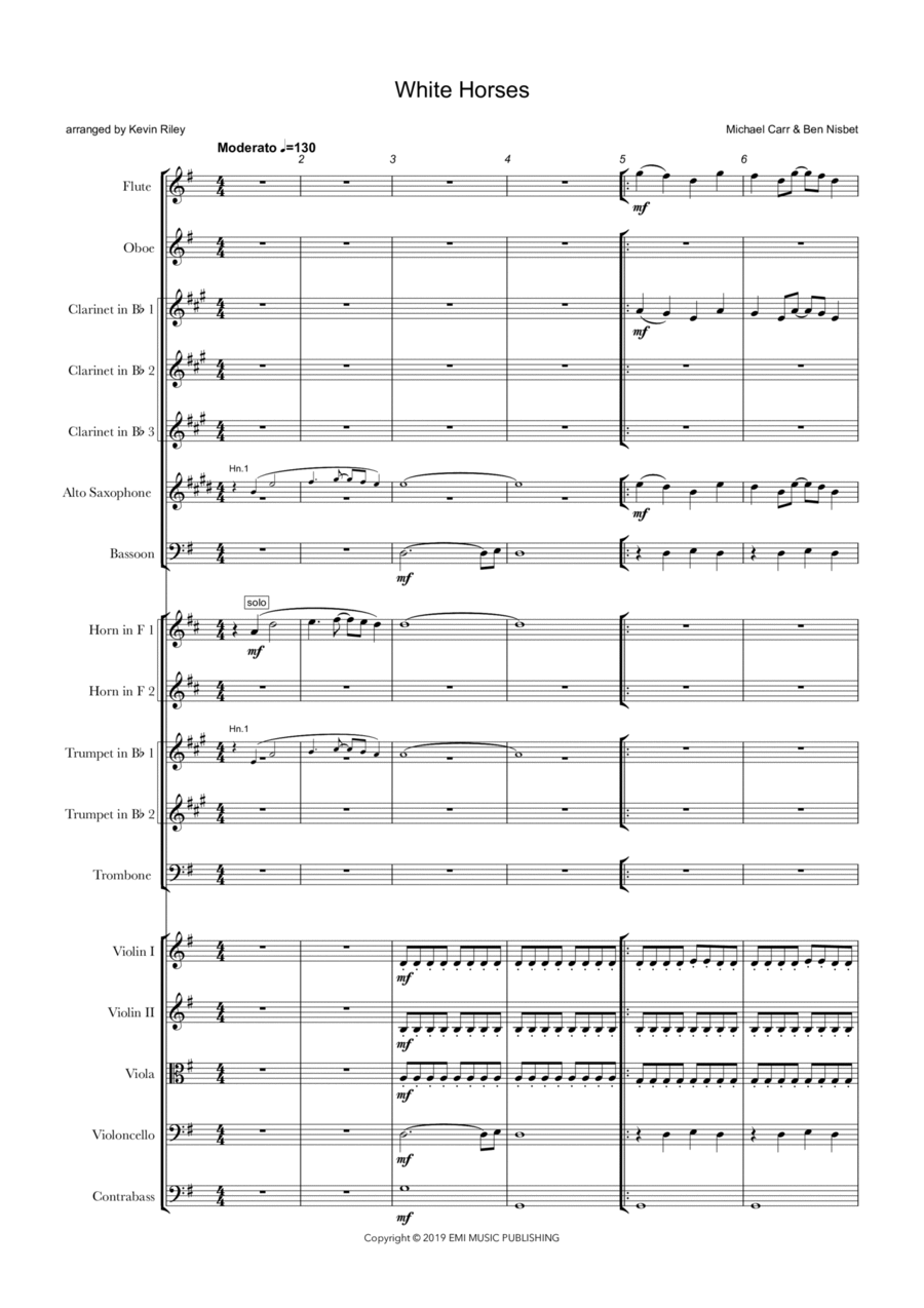 White Horses Full Orchestra scores gallery preview page 1