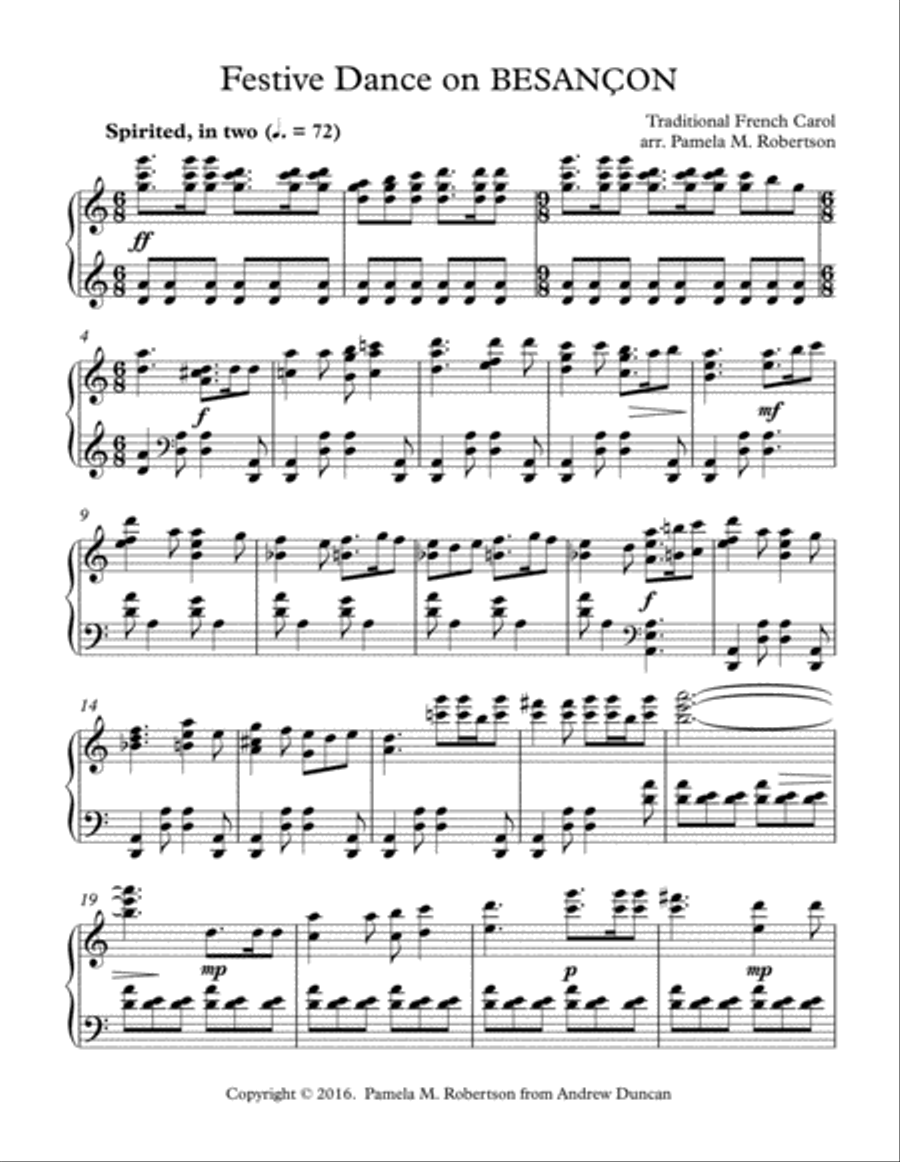 Festive Dance on BESANCON (People Look East) - Piano Solo Piano Solo scores gallery preview page 1