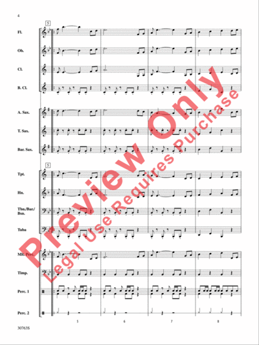 Raiders March (score only) Concert Band scores gallery preview page 5