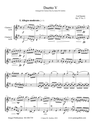 Stamitz: Duet Op. 27 No. 5 for Clarinet Duo