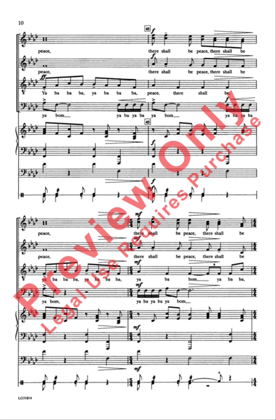 Ya Ba Bom 4-Part scores gallery preview page 10