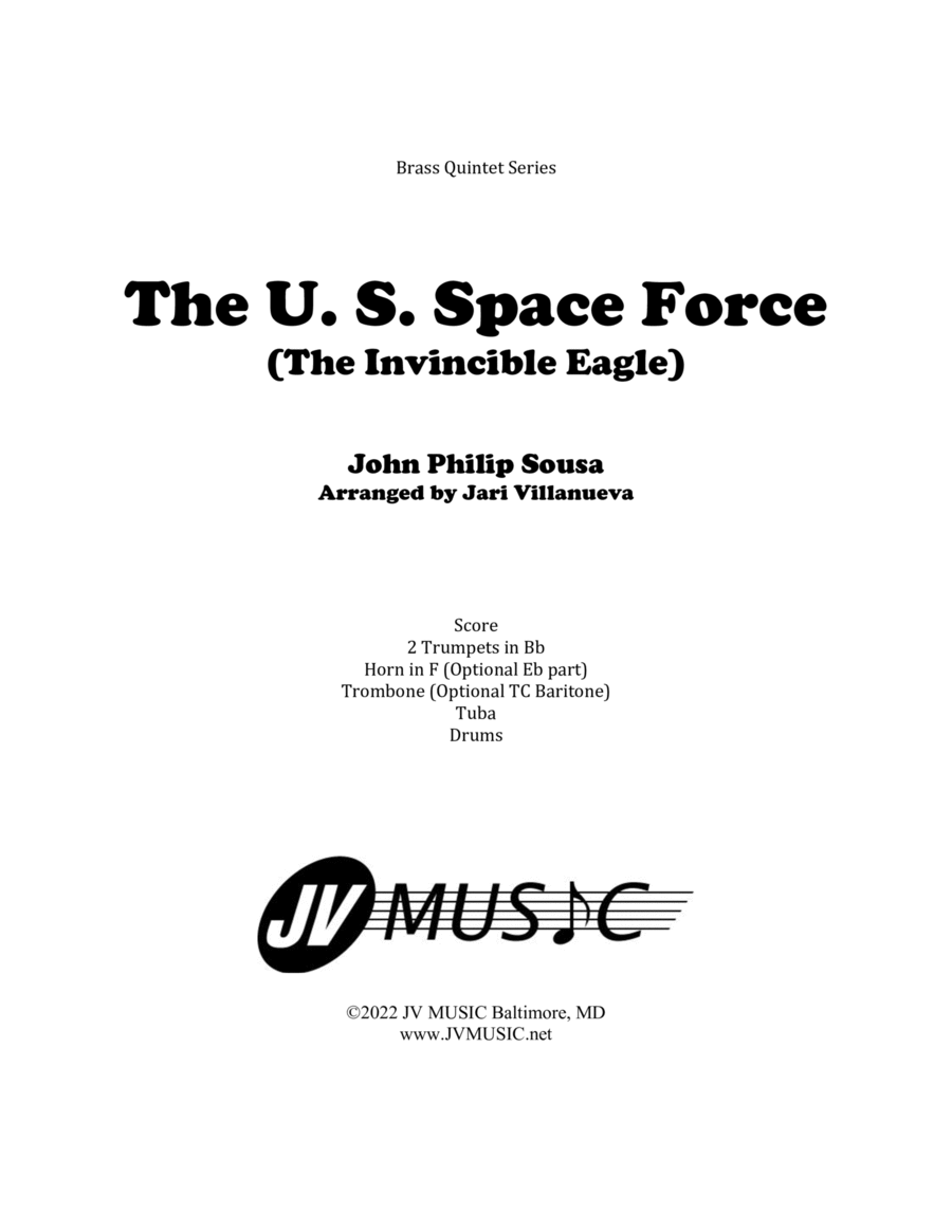The U. S. Space Force For Brass Quintet Brass Quintet scores gallery preview page 1