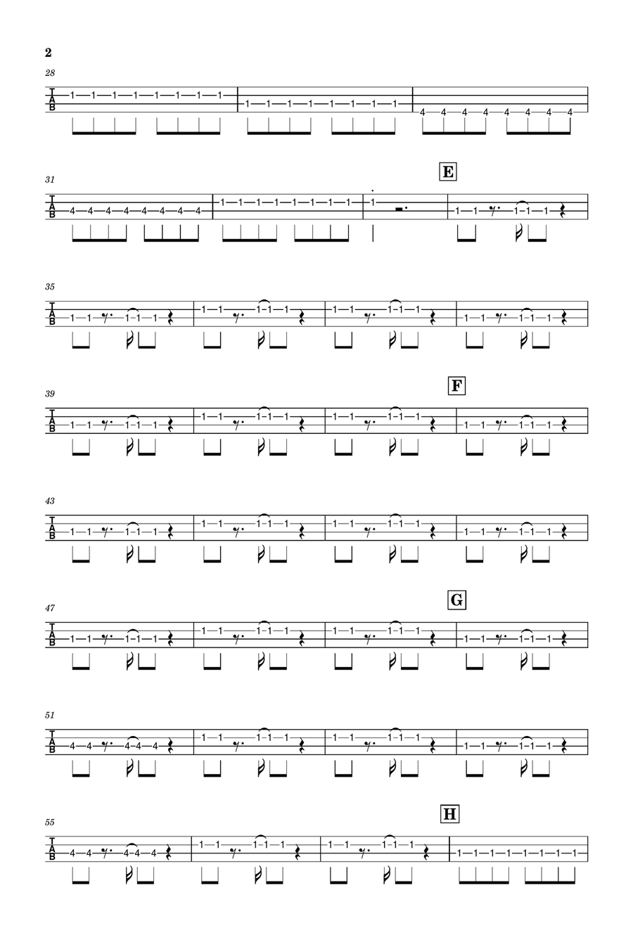 You Oughta Know Bass Guitar Tablature scores gallery preview page 2