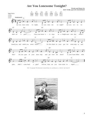 Book cover for Are You Lonesome Tonight? (from The Daily Ukulele) (arr. Liz and Jim Beloff)