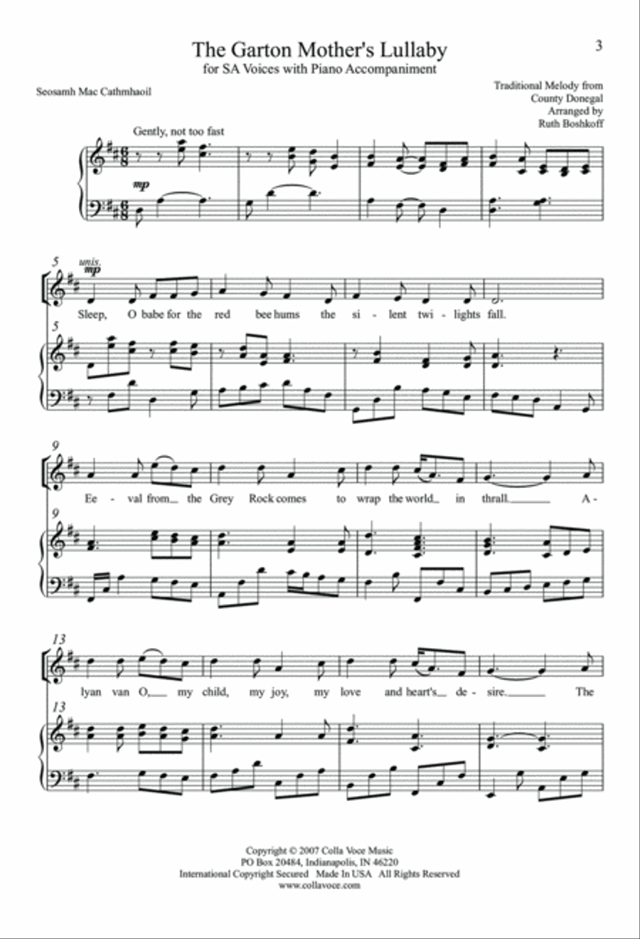 The Garton Mother's Lullaby SA scores gallery preview page 2