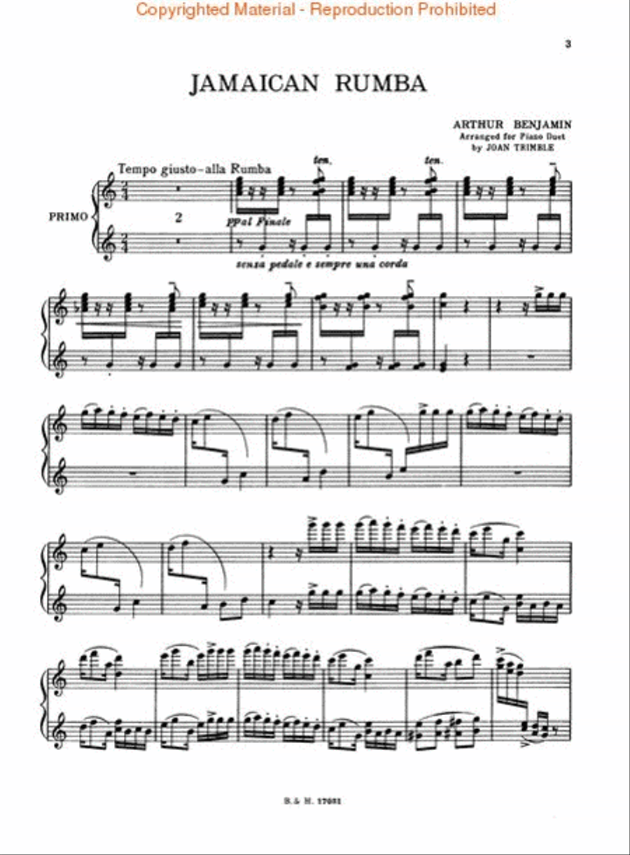 Jamaican Rumba 1 Piano, 4-Hands scores gallery preview page 3