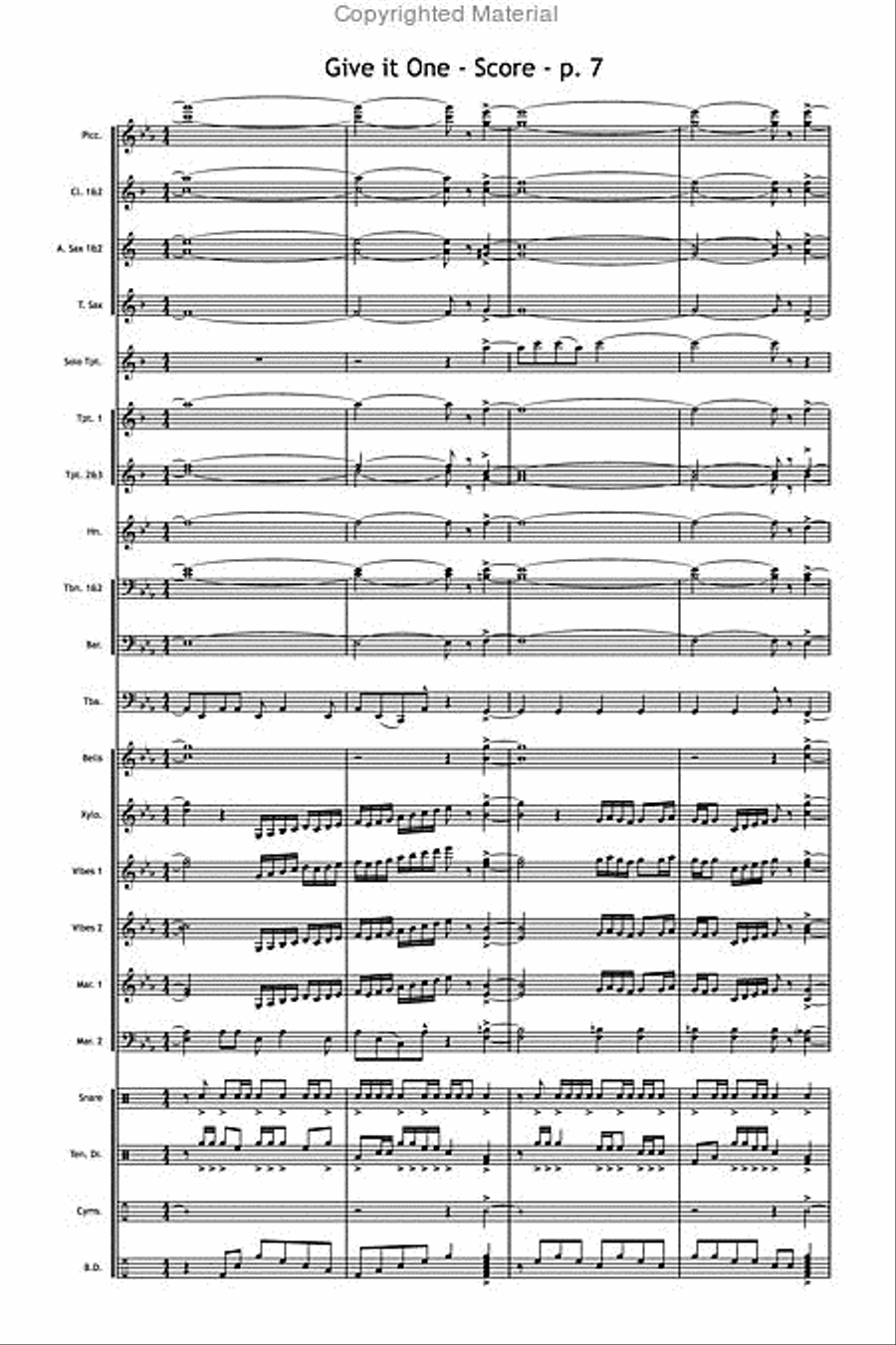 Give It One Give It One Marching Band scores gallery preview page 8
