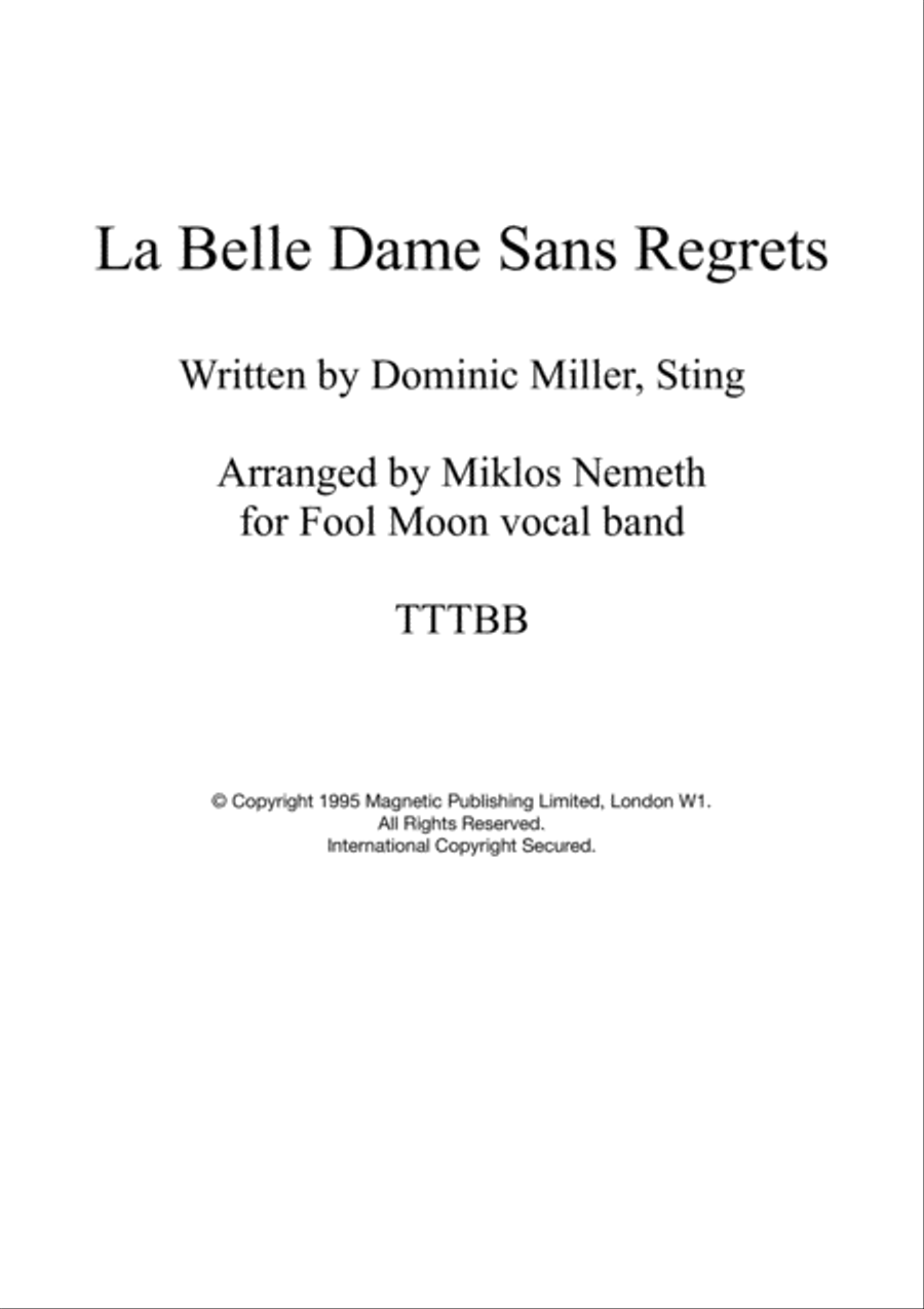 La Belle Dame Sans Regrets TTBB scores gallery preview page 2