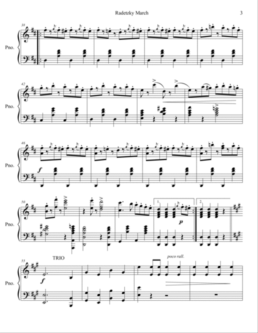 Radetzky March Piano Solo scores gallery preview page 4