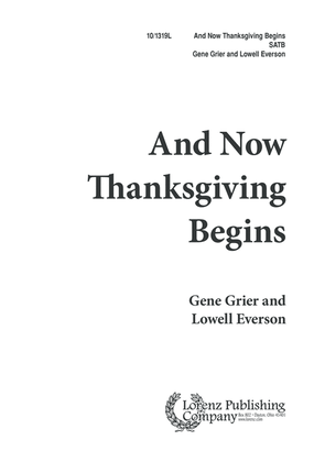 Book cover for And Now Thanksgiving Begins